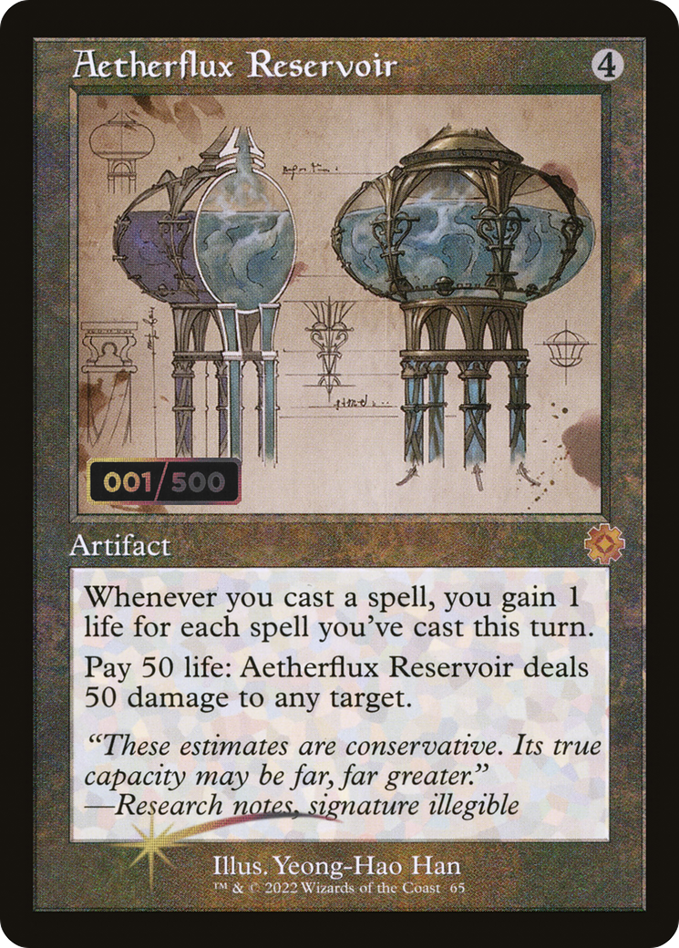 Image of Aetherflux Reservoir (Retro Schematic) (Serialized) [The Brothers' War Retro Artifacts]