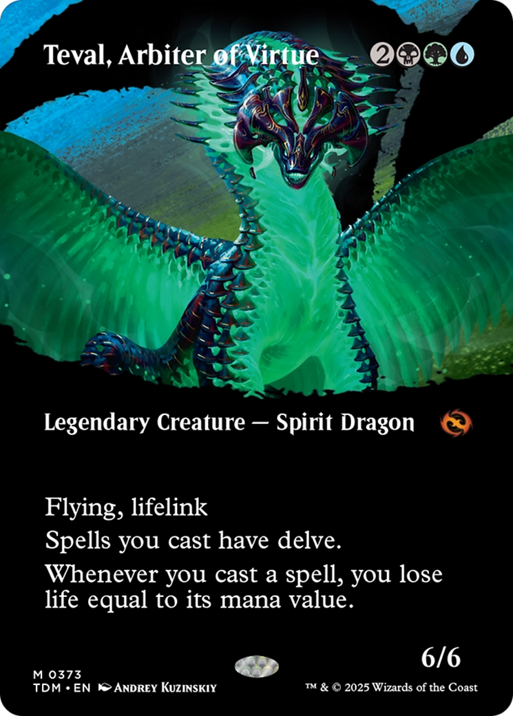 Image of Teval, Arbiter of Virtue (Borderless) [Tarkir: Dragonstorm]