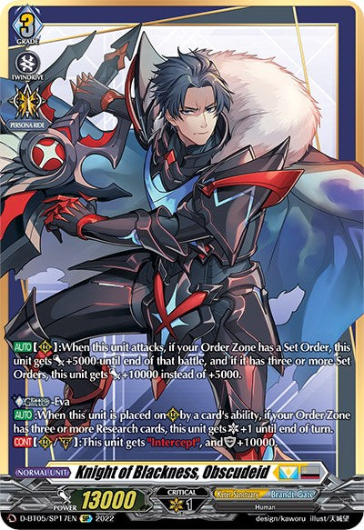 Image of Knight of Blackness, Obscudeid (D-BT05/SP17EN) [Triumphant Return of the Brave Heroes]