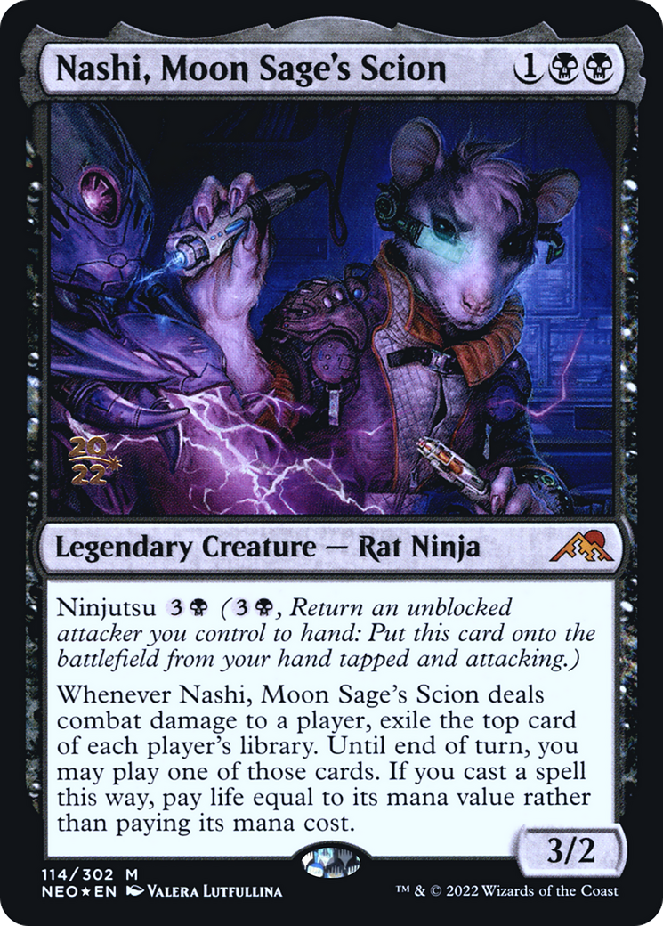 Image of Nashi, Moon Sage's Scion [Kamigawa: Neon Dynasty Prerelease Promos]