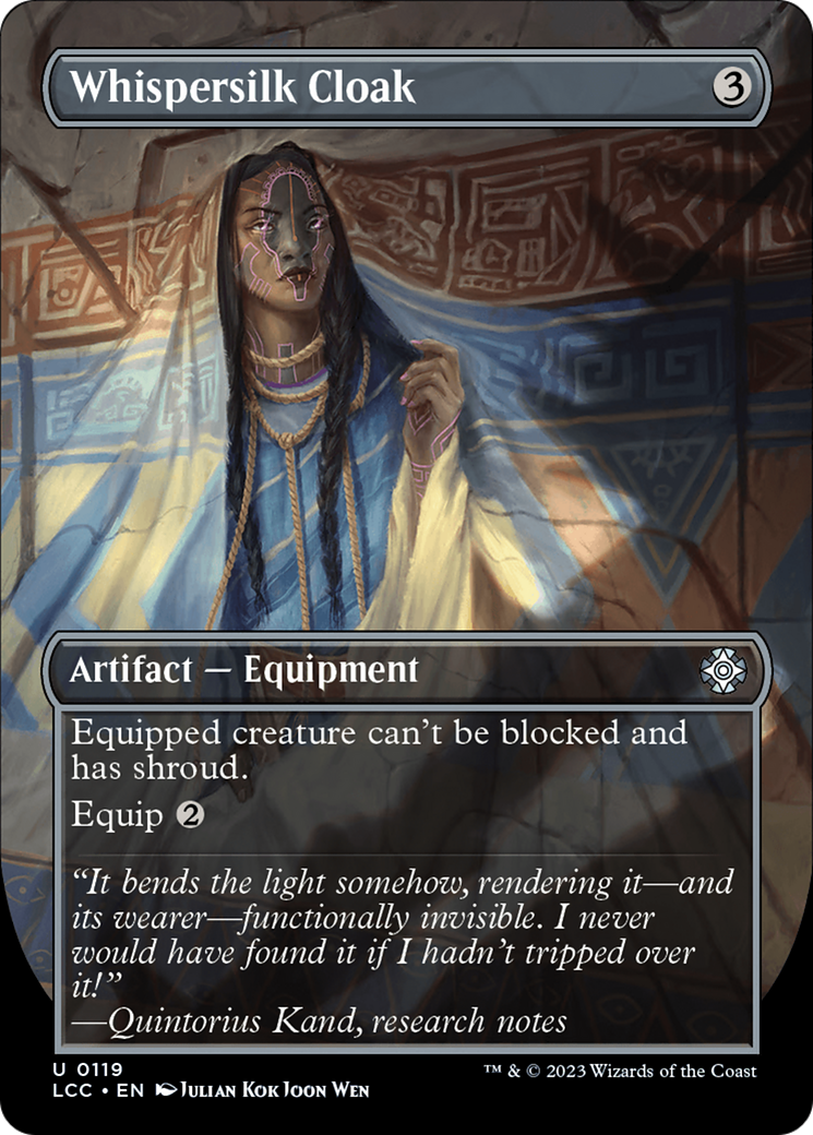 Image of Whispersilk Cloak (Borderless) [The Lost Caverns of Ixalan Commander]