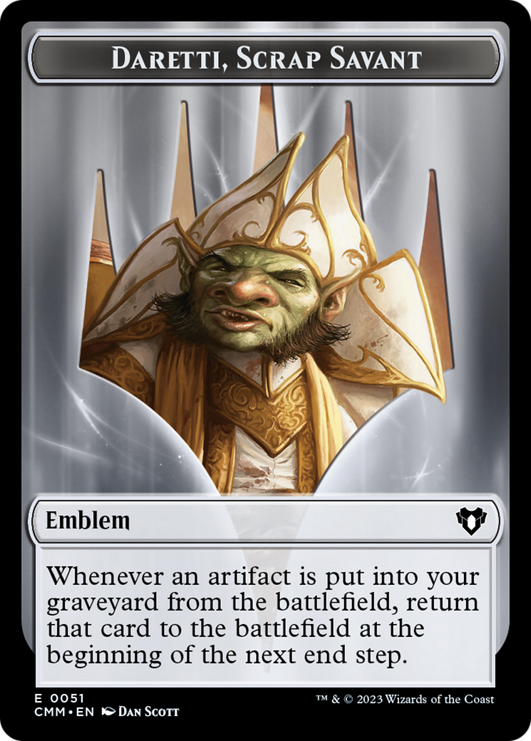 Image of Daretti, Scrap Savant Emblem [Commander Masters Tokens]