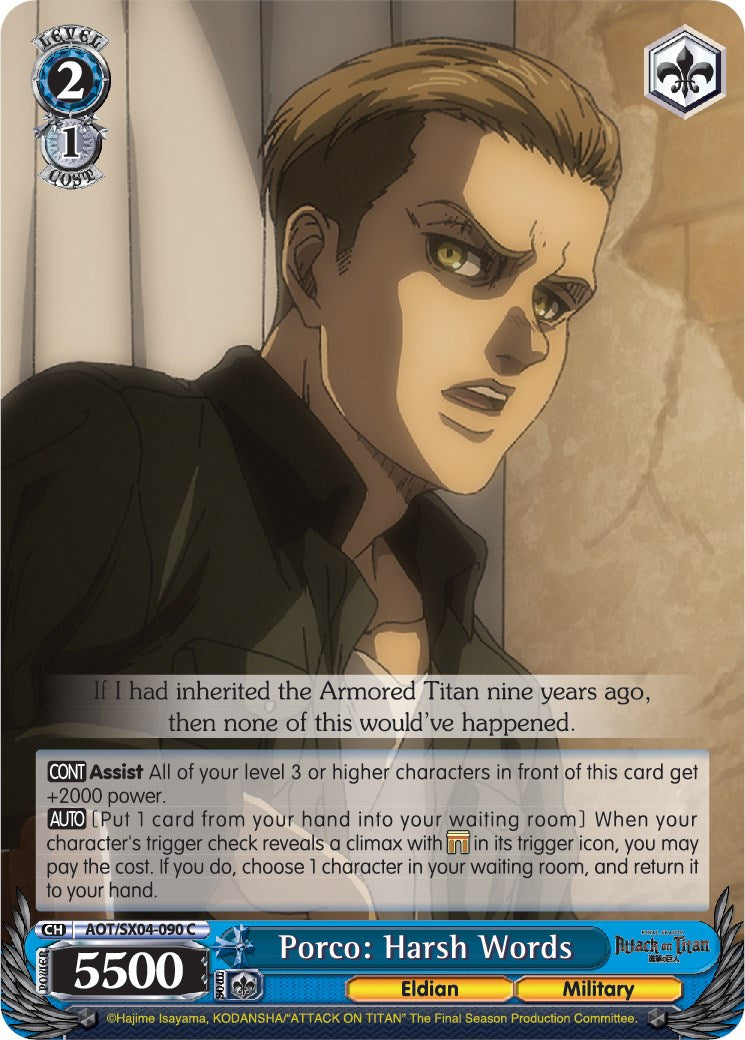 Image of Porco: Harsh Words [Attack On Titan: Final Season]