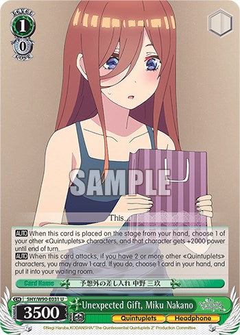 Image of Unexpected Gift, Miku Nakano (5HY/W90-E031 U) [The Quintessential Quintuplets 2]
