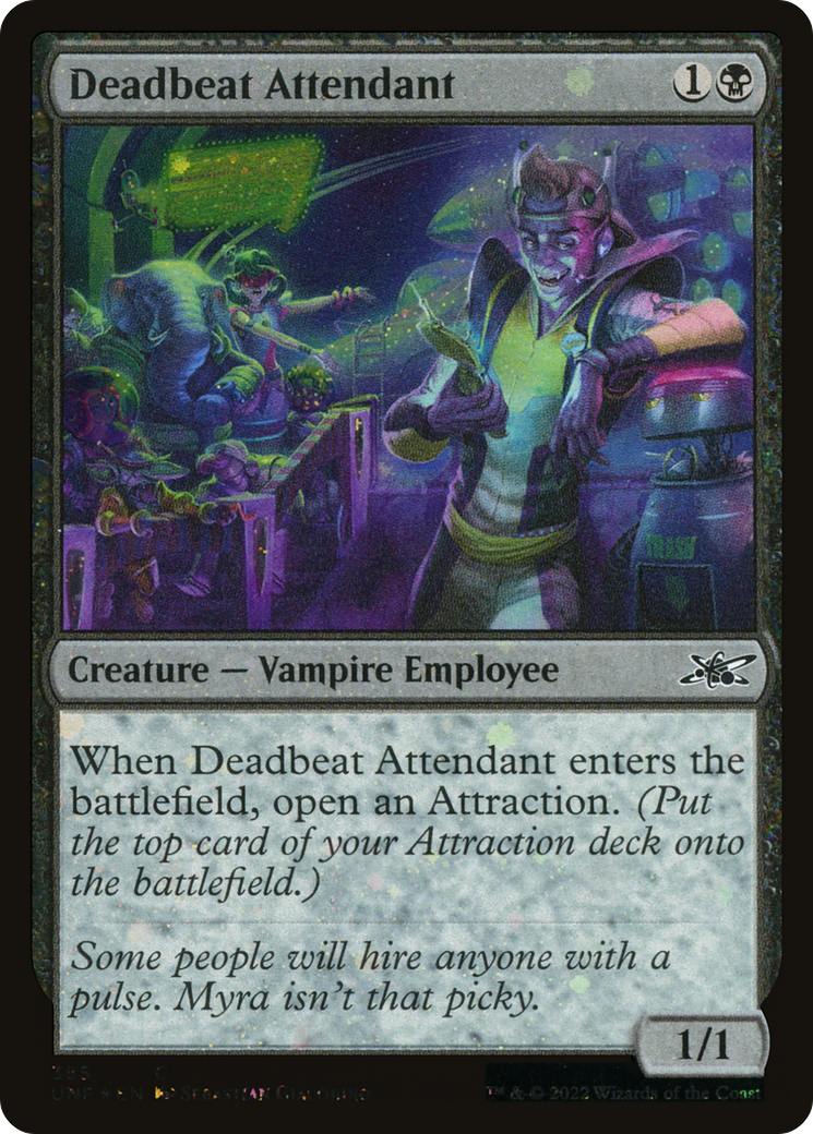 Image of Deadbeat Attendant (Galaxy Foil) [Unfinity]
