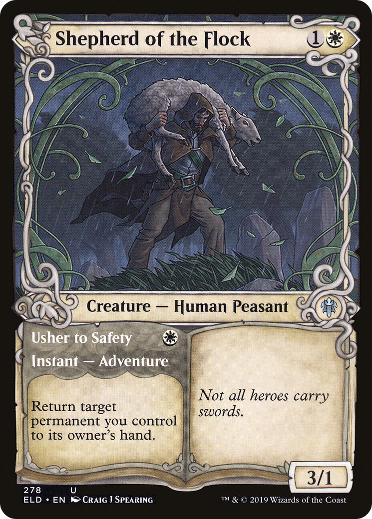 Image of Shepherd of the Flock // Usher to Safety (Showcase) [Throne of Eldraine]