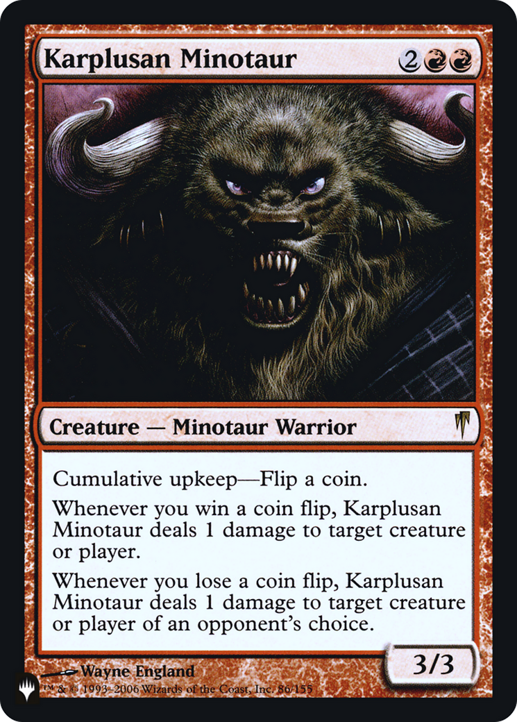 Image of Karplusan Minotaur [Secret Lair: Heads I Win, Tails You Lose]