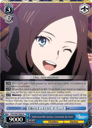 Image of Indestructible Genius, Leonardo da Vinci (FGO/S87-E085 R) [Fate/Grand Order THE MOVIE Divine Realm of the Round Table: Camelot]