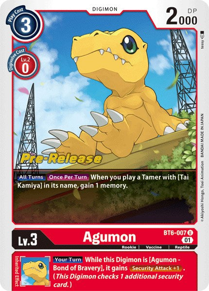 Image of Agumon [BT6-007] [Double Diamond Pre-Release Cards]