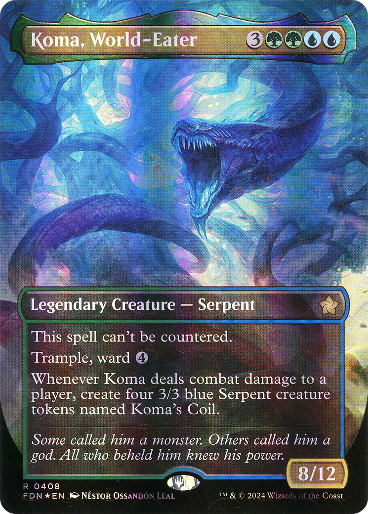 Image of Koma, World-Eater (Borderless) (Mana Foil) [Foundations]