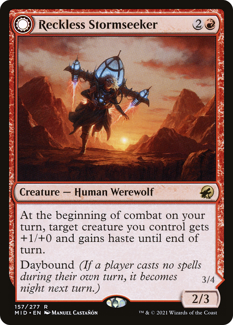 Image of Reckless Stormseeker // Storm-Charged Slasher [Innistrad: Midnight Hunt]