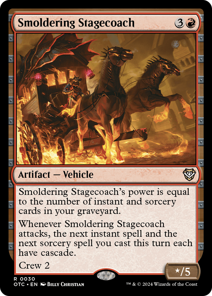 Image of Smoldering Stagecoach [Outlaws of Thunder Junction Commander]