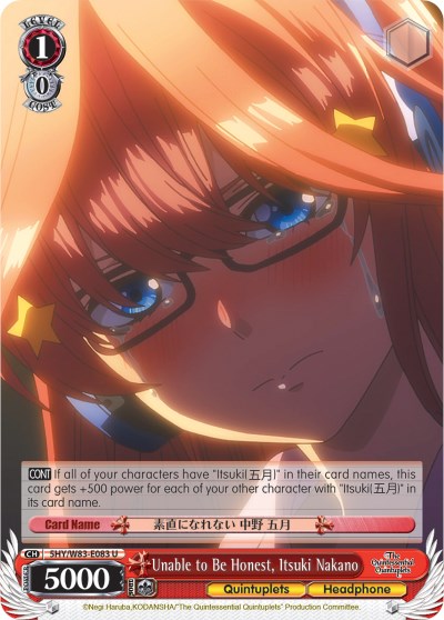 Image of Unable to Be Honest, Itsuki Nakano (5HY/W83-E083 U) [The Quintessential Quintuplets]