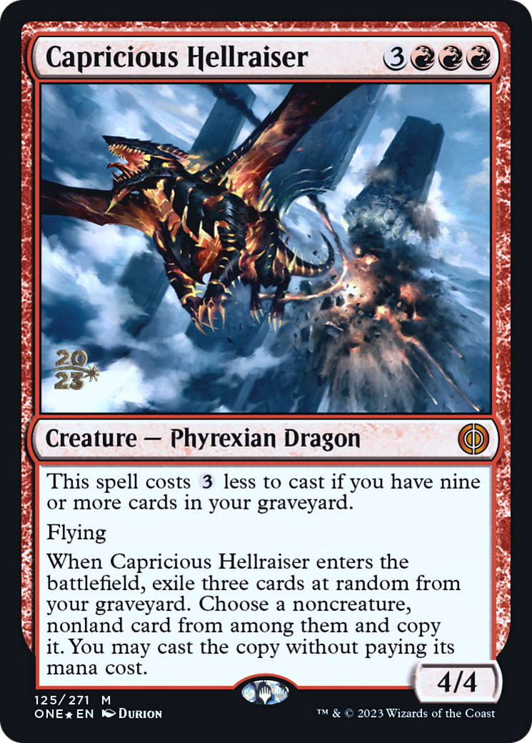 Image of Capricious Hellraiser [Phyrexia: All Will Be One Prerelease Promos]