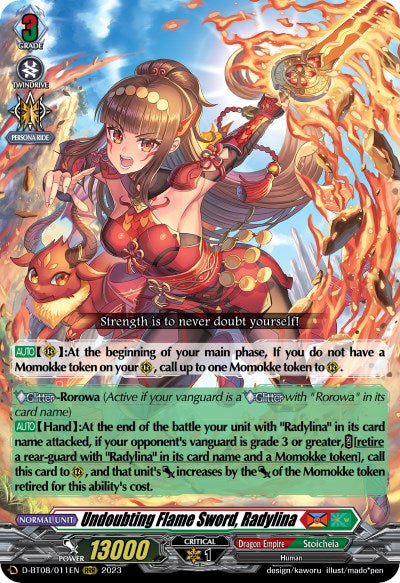 Image of Undoubting Flame Sword, Radylina (D-BT08/011EN) [Minerva Rising]