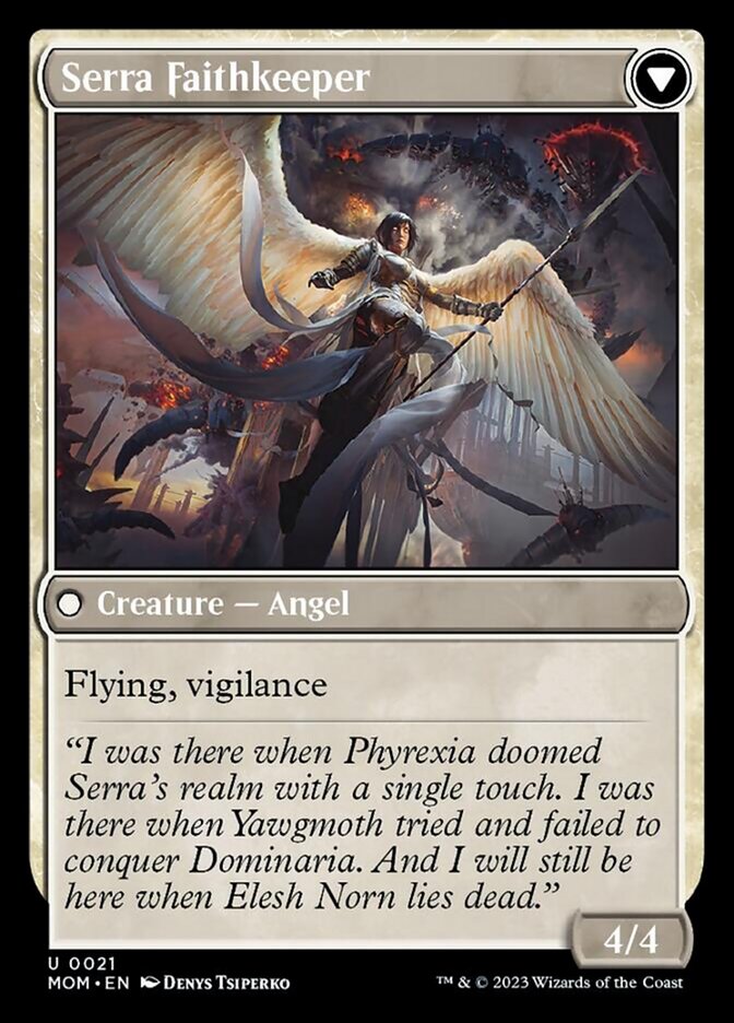 Image of Invasion of Dominaria // Serra Faithkeeper [March of the Machine]