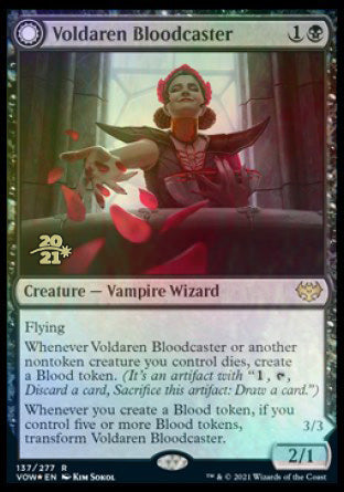 Image of Voldaren Bloodcaster // Bloodbat Summoner [Innistrad: Crimson Vow Prerelease Promos]