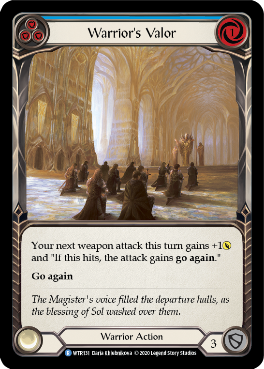 Image of Warrior's Valor (Blue) [U-WTR131] (Welcome to Rathe Unlimited)  Unlimited Normal