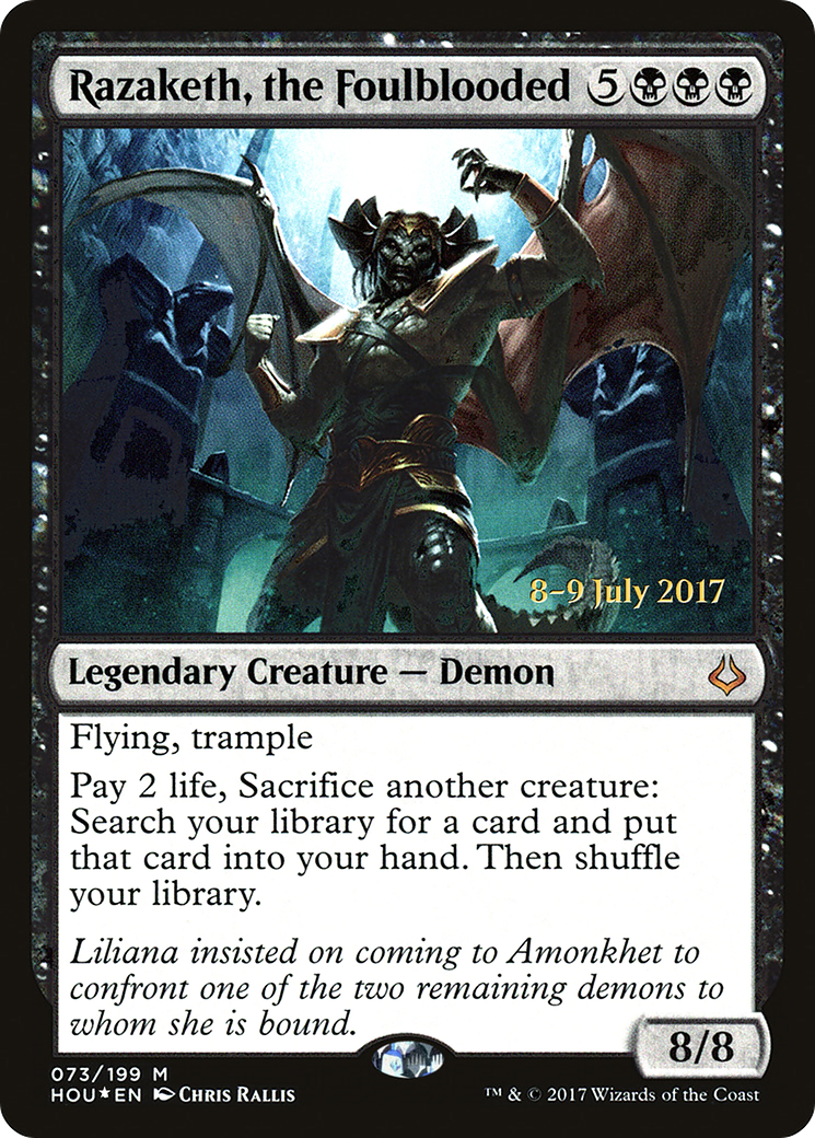 Image of Razaketh, the Foulblooded [Hour of Devastation Prerelease Promos]