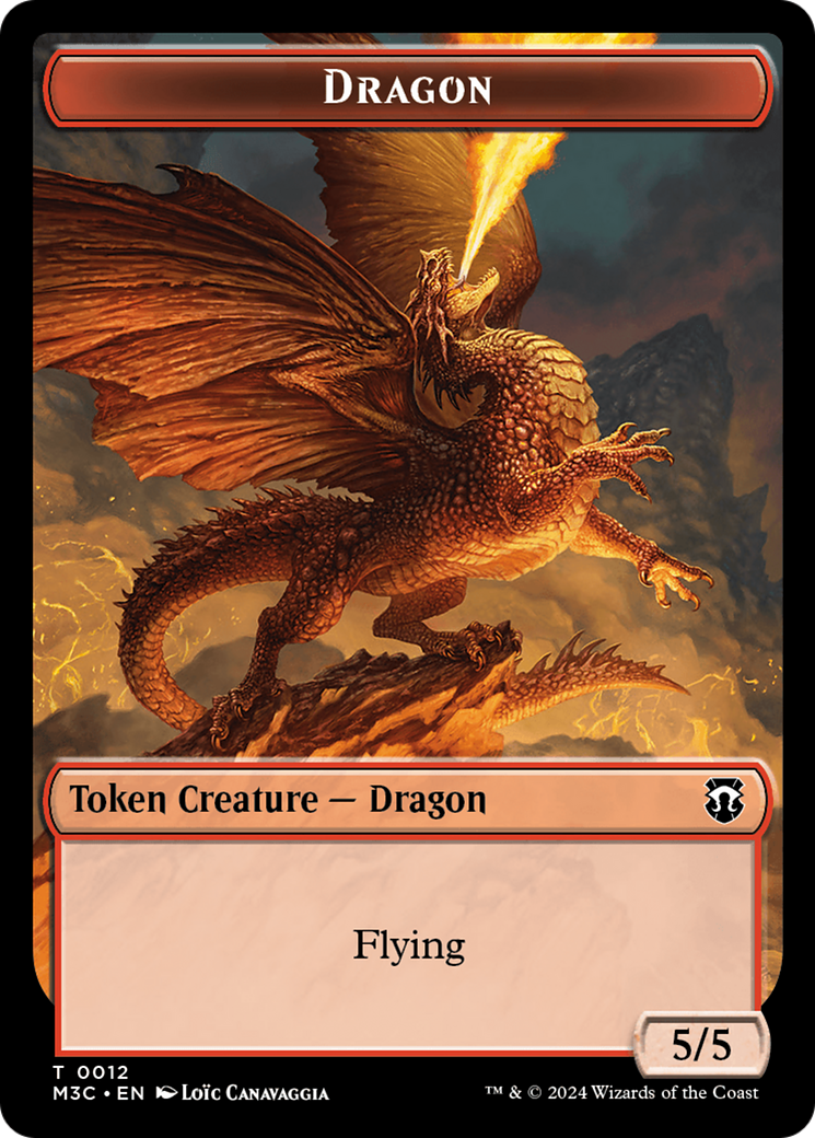 Image of Dragon (Ripple Foil) // Treasure Double-Sided Token [Modern Horizons 3 Commander Tokens]
