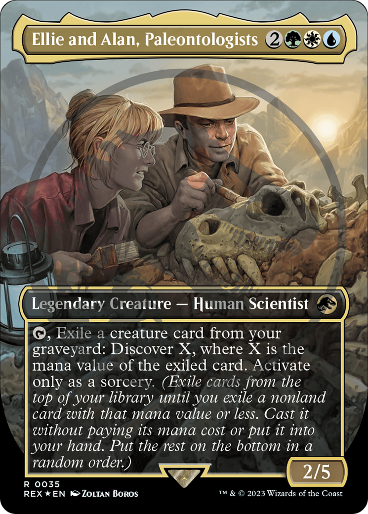 Image of Ellie and Alan, Paleontologists (Emblem) (Borderless) [Jurassic World Collection Tokens]