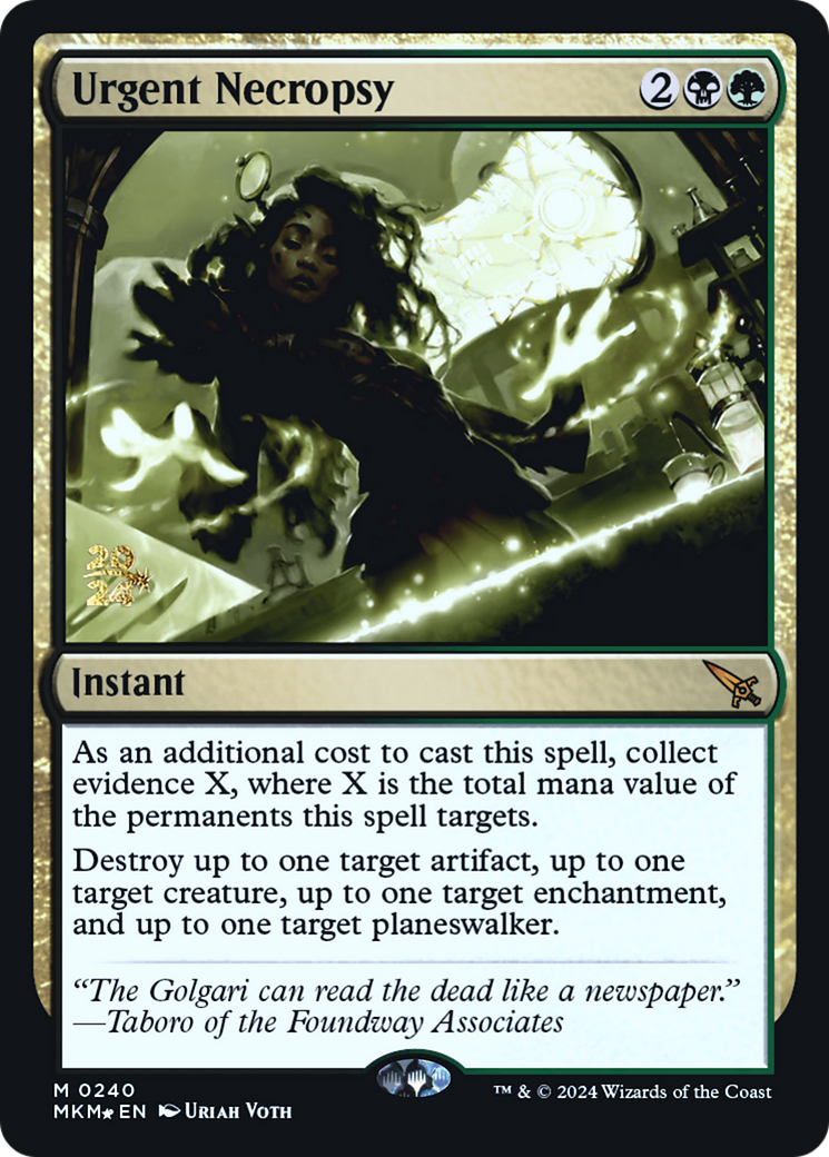 Image of Urgent Necropsy [Murders at Karlov Manor Prerelease Promos]