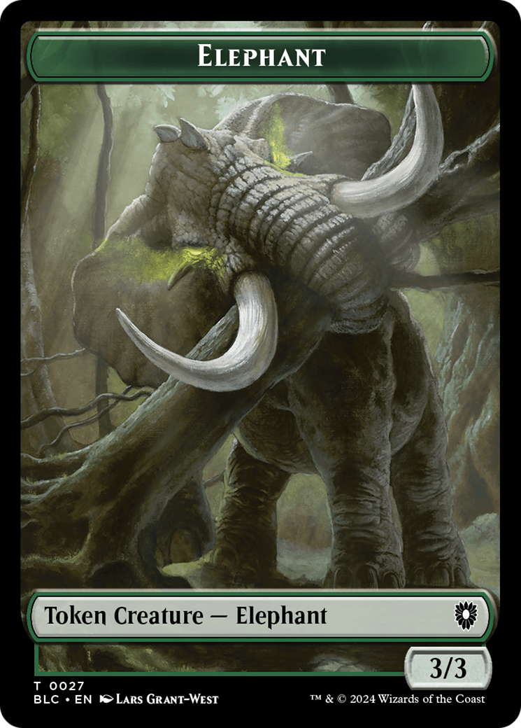 Image of Elephant // Squid Double-Sided Token [Bloomburrow Commander Tokens]