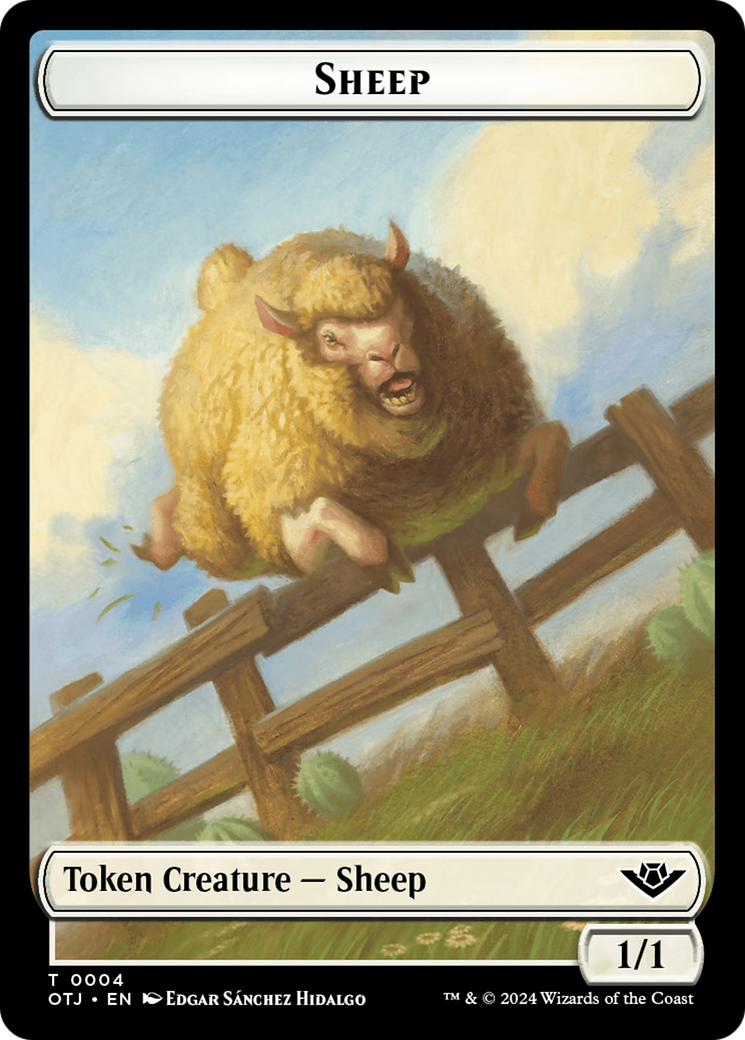 Image of Mercenary // Sheep Double-Sided Token [Outlaws of Thunder Junction Tokens]