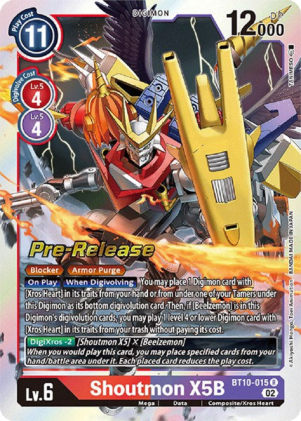 Image of Shoutmon X5B [BT10-015] [Xros Encounter Pre-Release Cards]