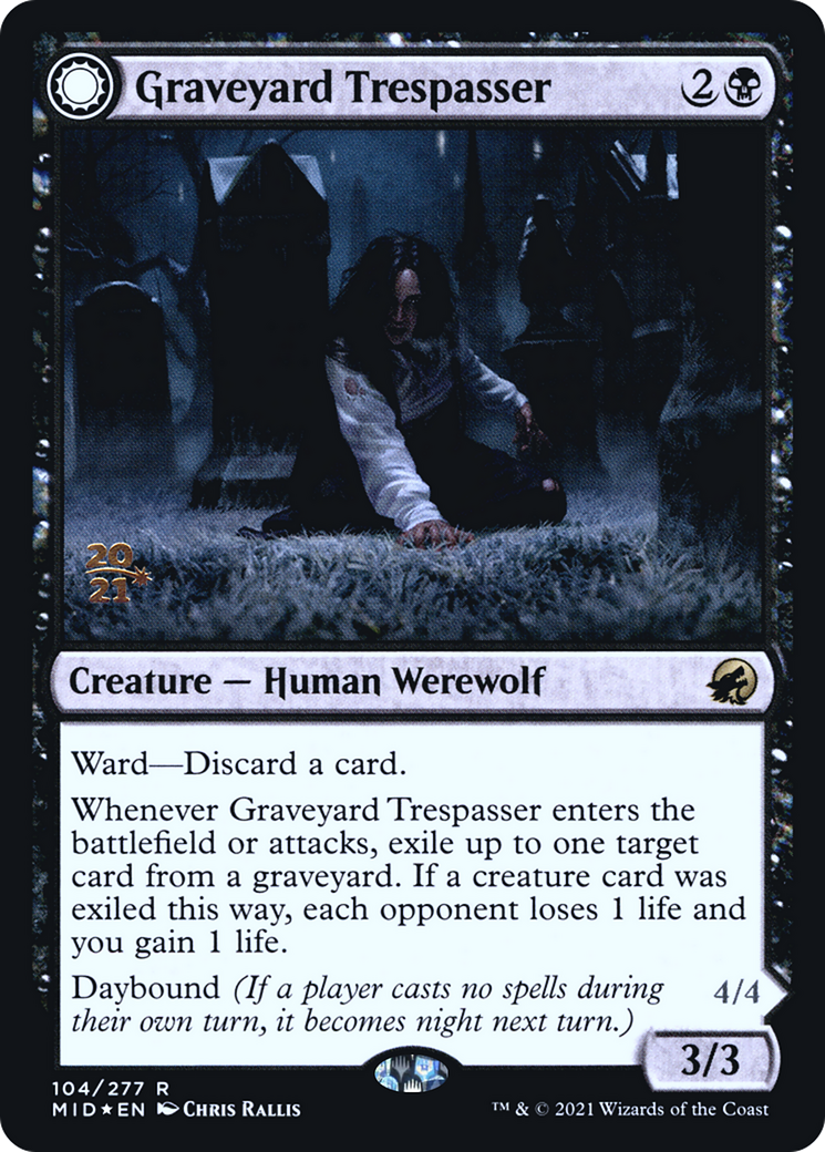 Image of Graveyard Trespasser // Graveyard Glutton [Innistrad: Midnight Hunt Prerelease Promos]