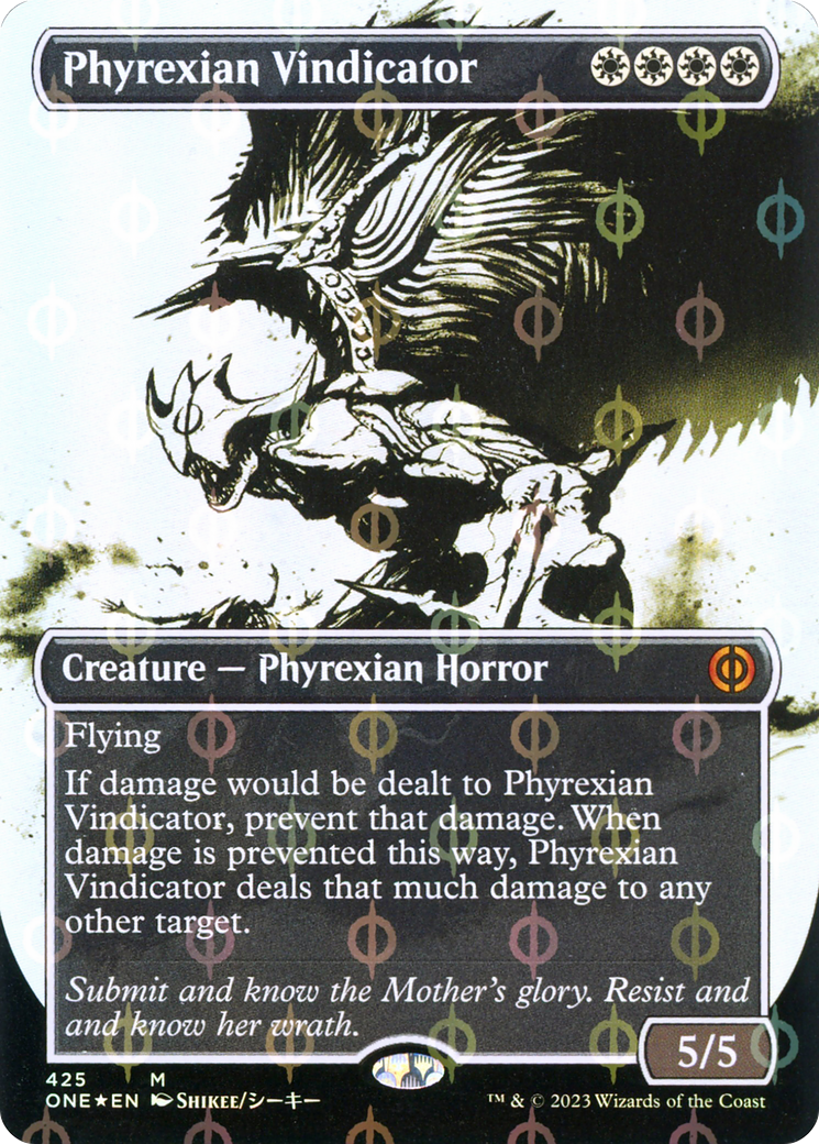 Image of Phyrexian Vindicator (Borderless Ichor Step-and-Compleat Foil) [Phyrexia: All Will Be One]