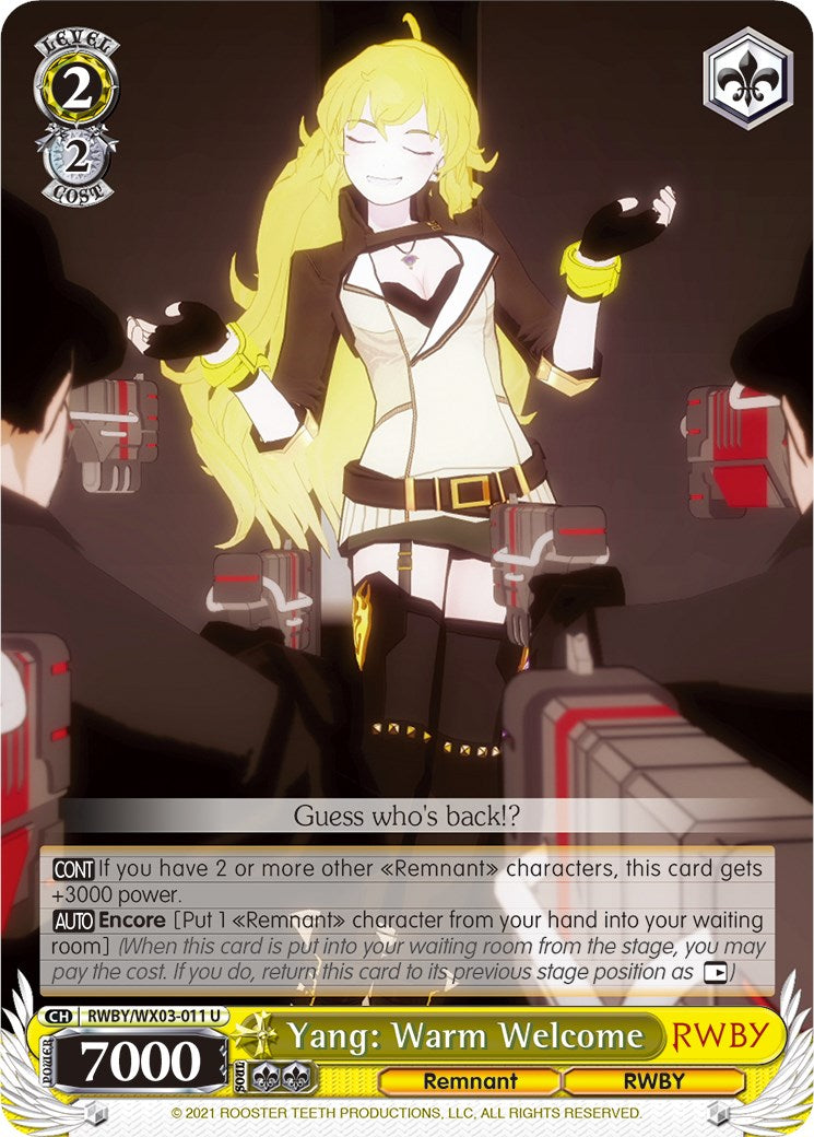 Image of Yang: Warm Welcome (RWBY/WX03-011 U) [RWBY]