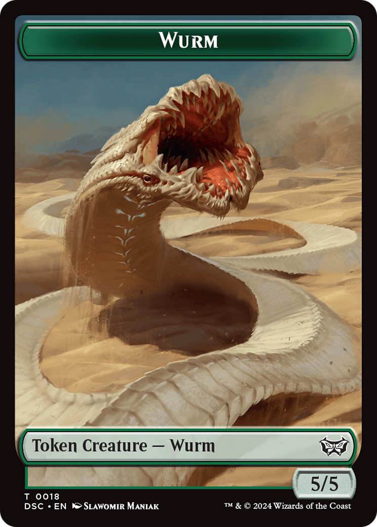 Image of Wurm (0018) // Fractal Double-Sided Token [Duskmourn: House of Horror Commander Tokens]