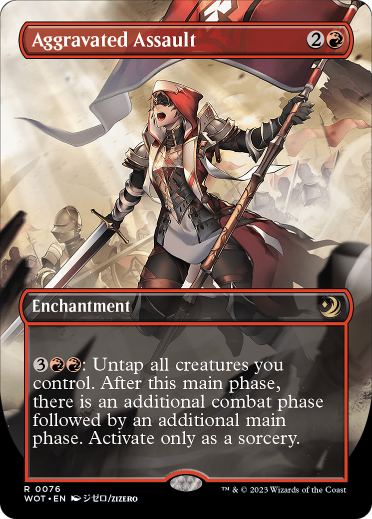 Image of Aggravated Assault (Anime Borderless) [Wilds of Eldraine: Enchanting Tales]