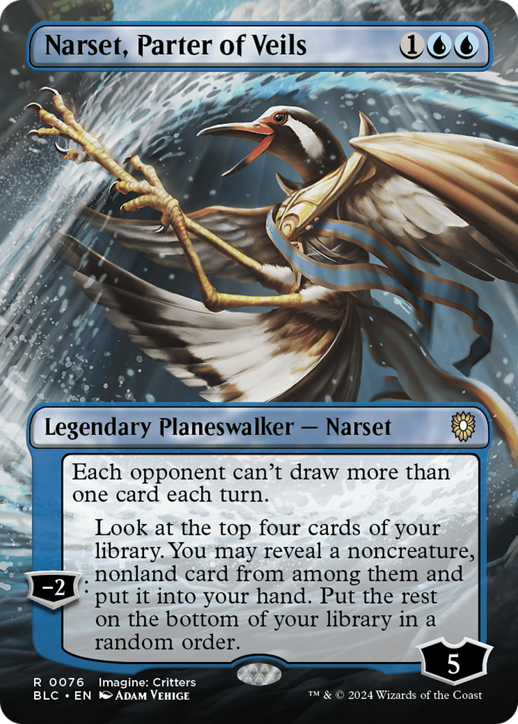 Image of Narset, Parter of Veils (Borderless) [Bloomburrow Commander]