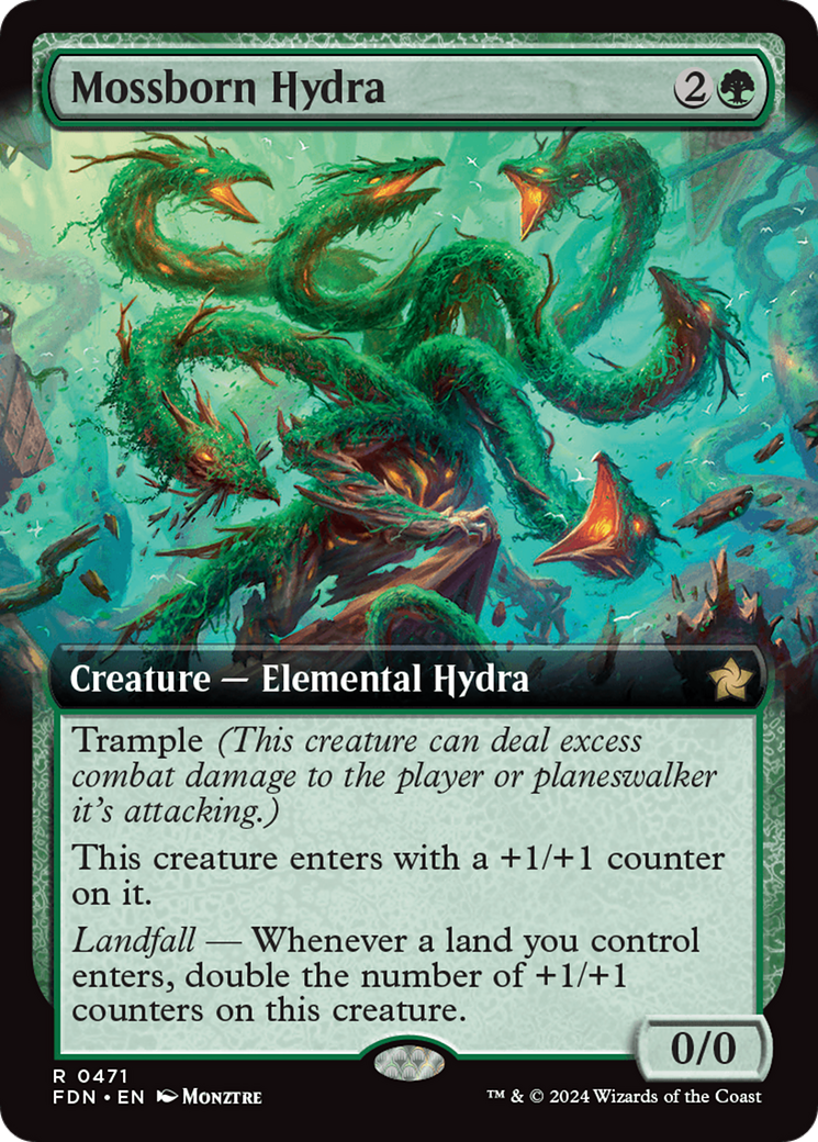 Image of Mossborn Hydra (Extended Art) [Foundations]
