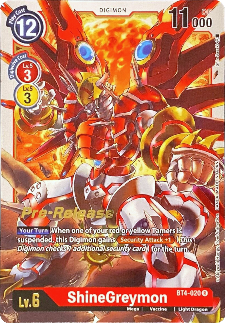 Image of ShineGreymon [BT4-020] [Great Legend Pre-Release Promos]