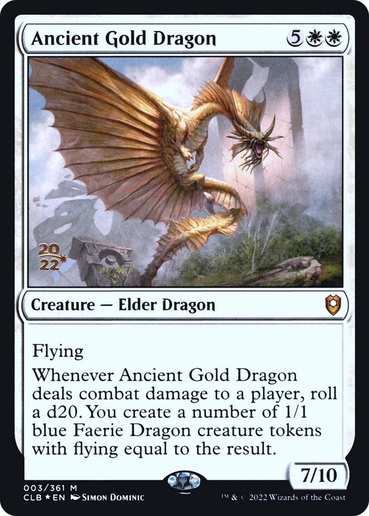 Image of Ancient Gold Dragon [Commander Legends: Battle for Baldur's Gate Prerelease Promos]