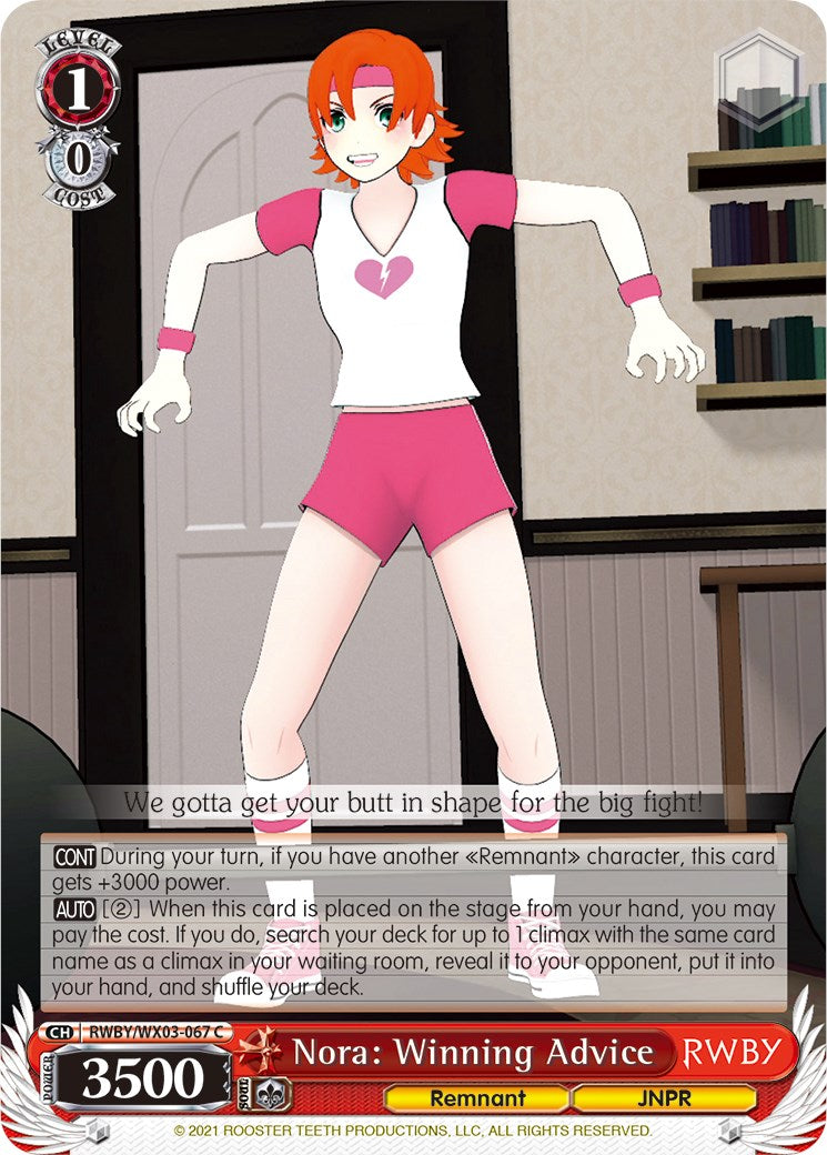 Image of Nora: Winning Advice (RWBY/WX03-067 C) [RWBY]