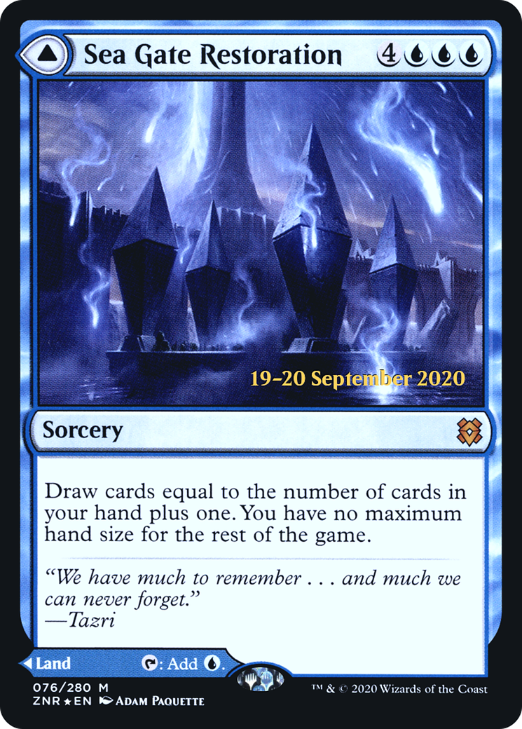 Image of Sea Gate Restoration // Sea Gate, Reborn [Zendikar Rising Prerelease Promos]