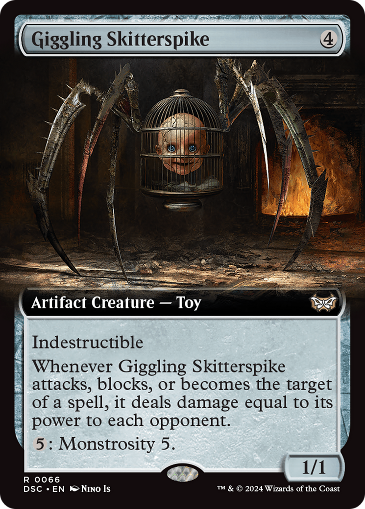 Image of Giggling Skitterspike (Extended Art) [Duskmourn: House of Horror Commander]