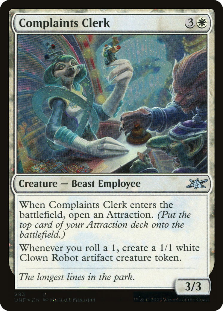 Image of Complaints Clerk (Galaxy Foil) [Unfinity]