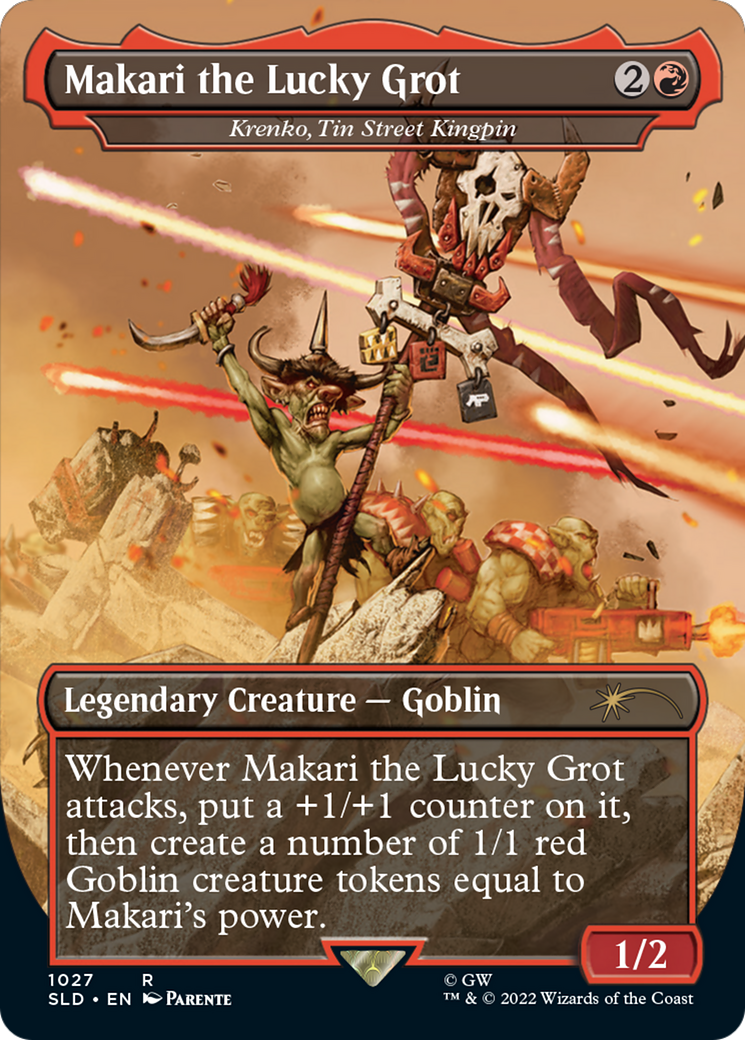 Image of Makari the Lucky Grot - Krenko, Tin Street Kingpin (Borderless) [Secret Lair Drop Series]