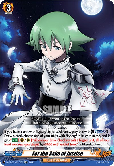 Image of For the Sake of Justice (D-TB03/047EN) [Shaman King]