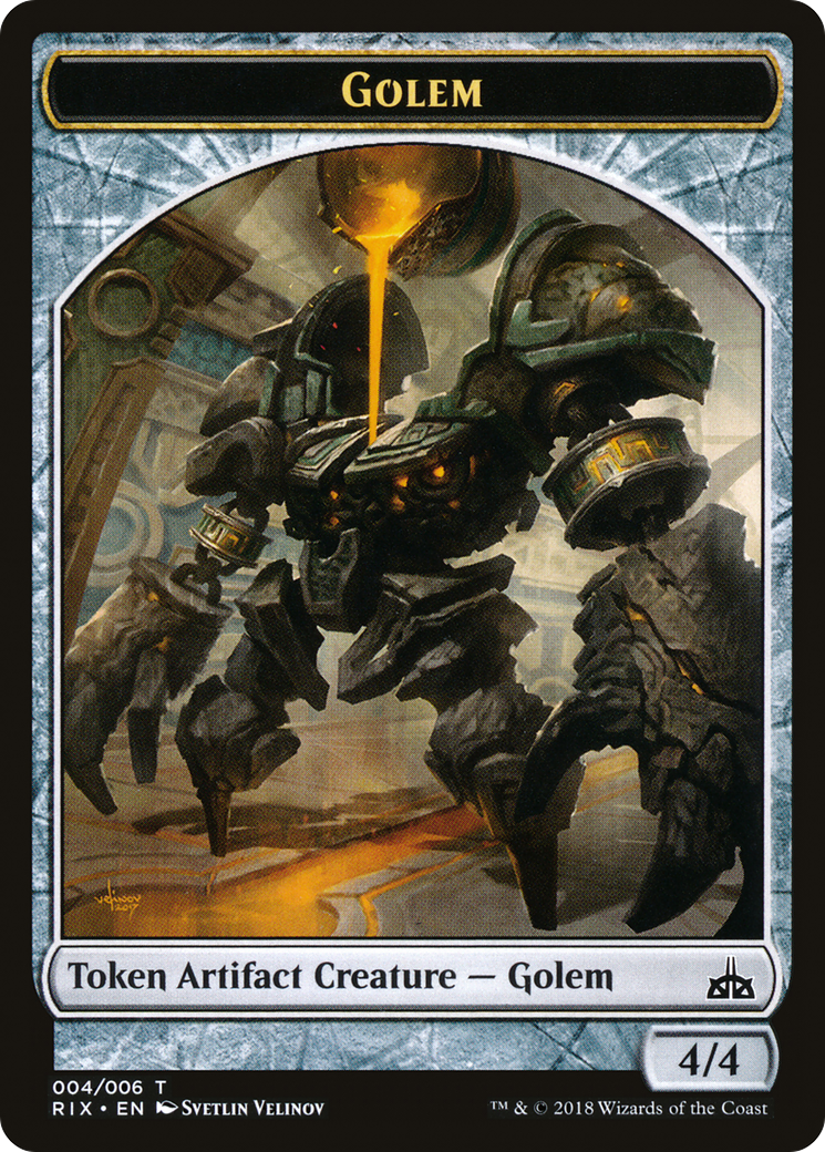 Image of Golem Token [Rivals of Ixalan Tokens]