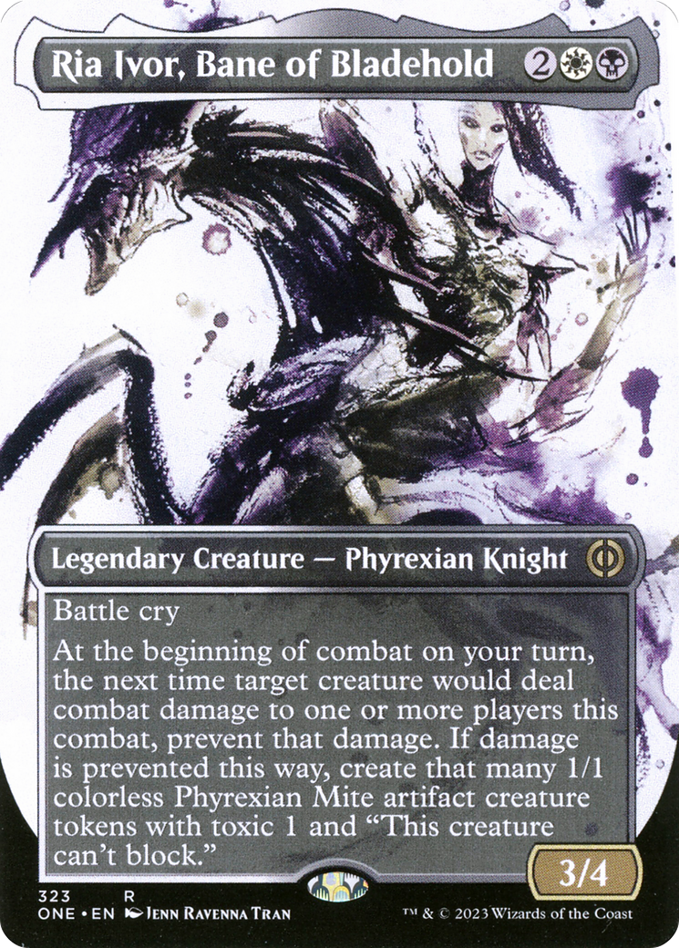 Image of Ria Ivor, Bane of Bladehold (Borderless Ichor) [Phyrexia: All Will Be One]
