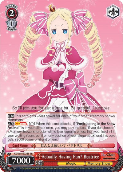 Image of Actually Having Fun? Beatrice (RZ/S68-E024S SR) [Re:ZERO Memory Snow]