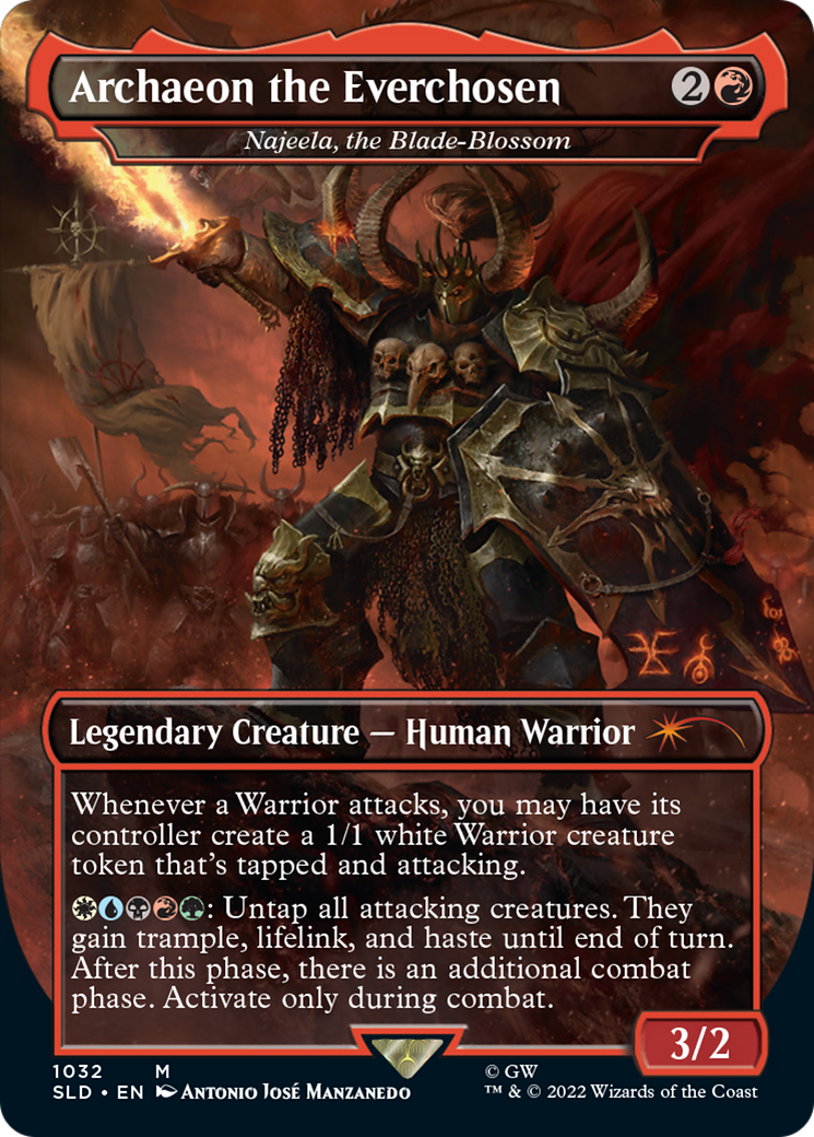 Image of Archaeon the Everchosen - Najeela, the Blade-Blossom (Borderless) [Secret Lair Drop Series]