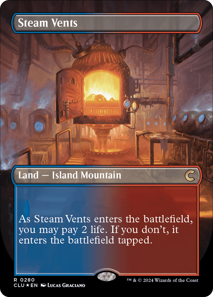 Image of Steam Vents (Borderless) [Ravnica: Clue Edition]