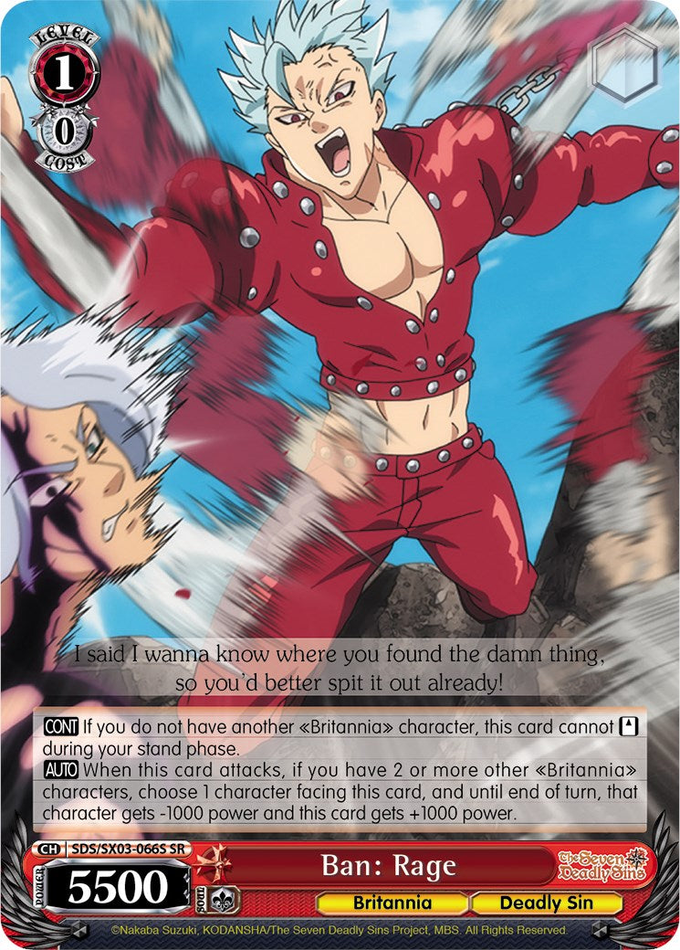 Image of Ban: Rage (SDS/SX03-066S SR) [The Seven Deadly Sins]